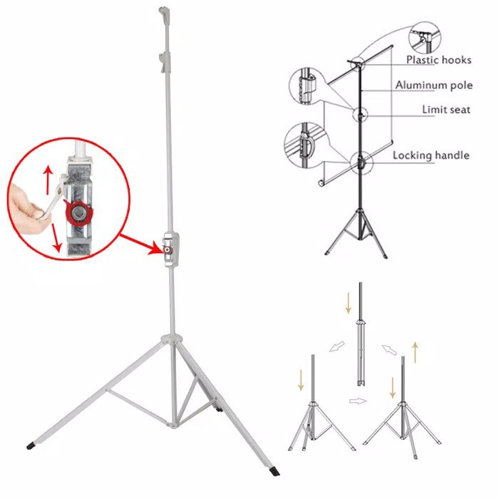 LAYAR PROYEKTOR TRIPOD 70 INCH (178cm x 178cm)