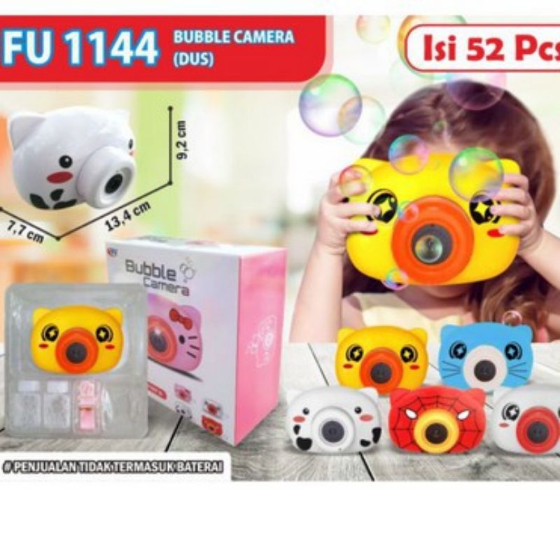 MAINAN ANAK BUBBLE CAMERA KAMERA GELEMBUNG SABUN KARAKTER SPIDERMAN HELLO KITTY DORAEMON TIGER