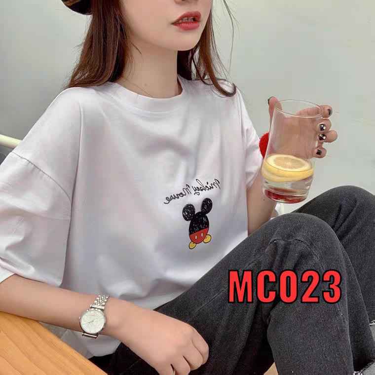 Oversize Tee Tshirt Model Longgar Utk Wanita Motif Mickey Mouse MC023