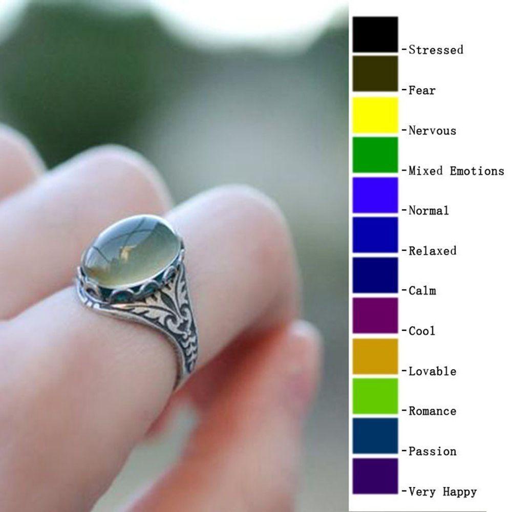 R-flower Mood Ring Hadiah Kreatif Perhiasan Fashion Baru Kontrol Suhu