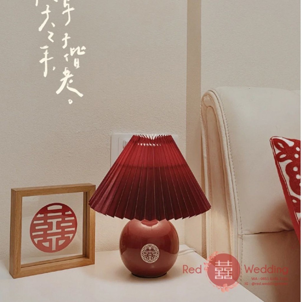 Table Lamp Lampu Aesthetic Wedding Sangjit Shuangxi Elektrik Lampu Tidur Modern fashion estetik