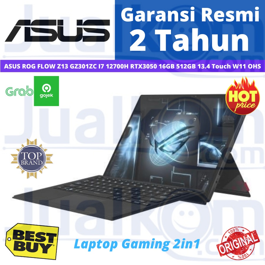 ASUS ROG Flow Z13 GZ301ZC I7 35AGTO I7 12700H 16GB 512GB RTX3050 13.4 Touch W11 OHS