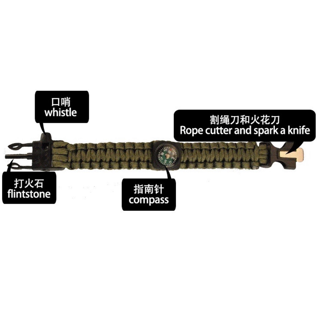 TG-IDI Tali Paracord Multifugsi dengan Pemanti Api Kompas - 15353