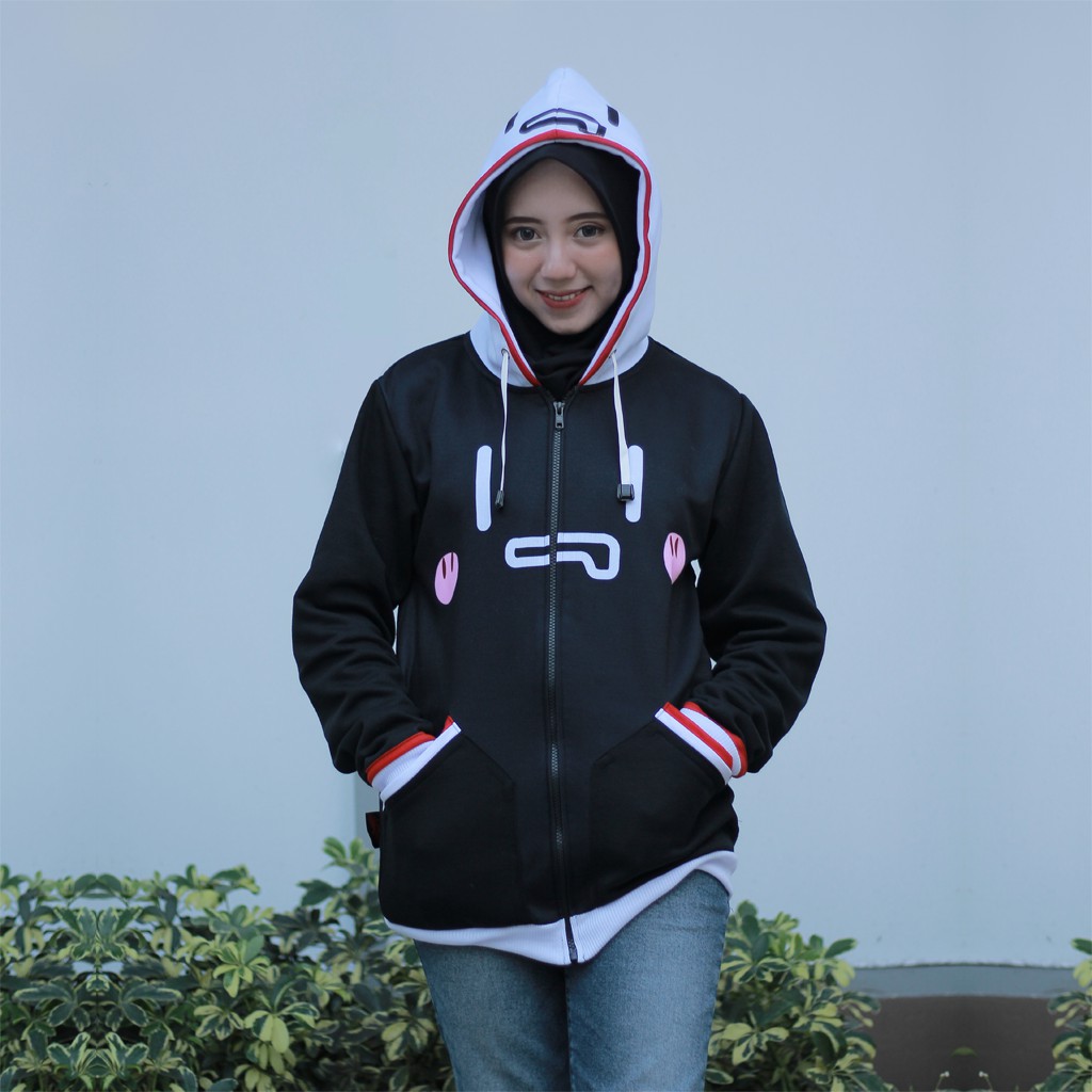 Jaket Hoodie Mafumafu Mafuteru Vocaloid Black Cosplay Bahan Halus Lembut Tebal Bisa Custom