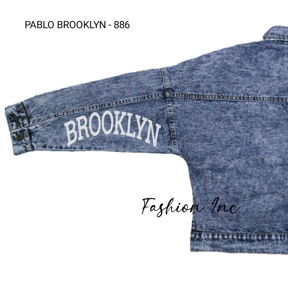 jaket jeans wanita | jaket denim pablo tulisan broklyn - 788 BRKLYN