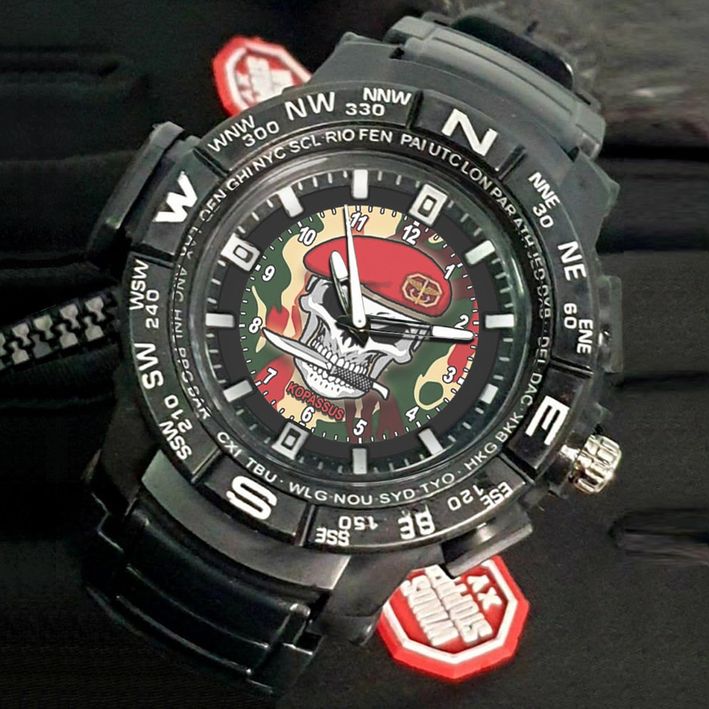 (EXCLUSIVE) Jam Tangan KOPASSUS motif 5 Sport Bagus