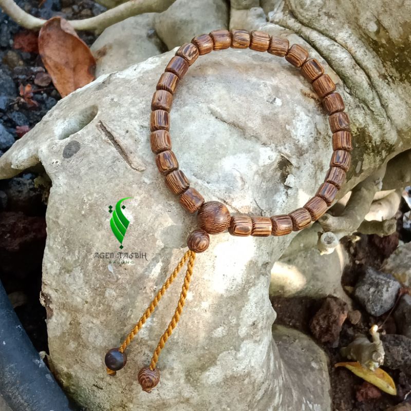 Gelang Kayu Johar Motif Tabung/Bulat Size 6mm Kualitas Super!!