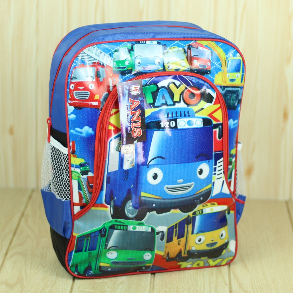 Back Pack Anak  Cowok Motif Tayo Biru Tas  Ransel Sekolah  