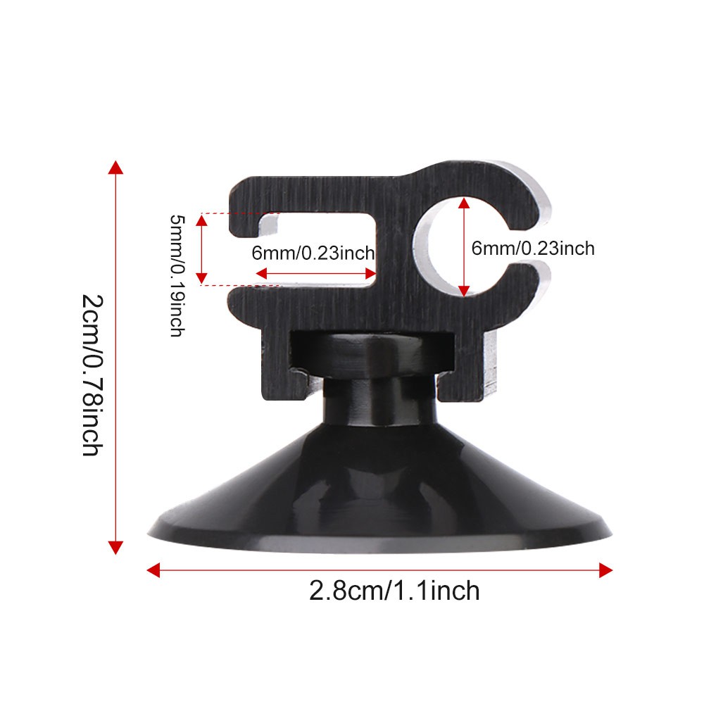 LONTIME 5pcs Convenient Aquarium Sucker Black Suction Cups Dual-card Clips Fish Tank Power Cord Buckle Stable Air Hose Tube Line Holder Clamps