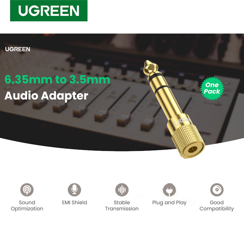 Ugreen Kabel Konektor Audio Jack Aux 3.5mm Male Ke Female 6.35mm Untuk Speaker / Gitar