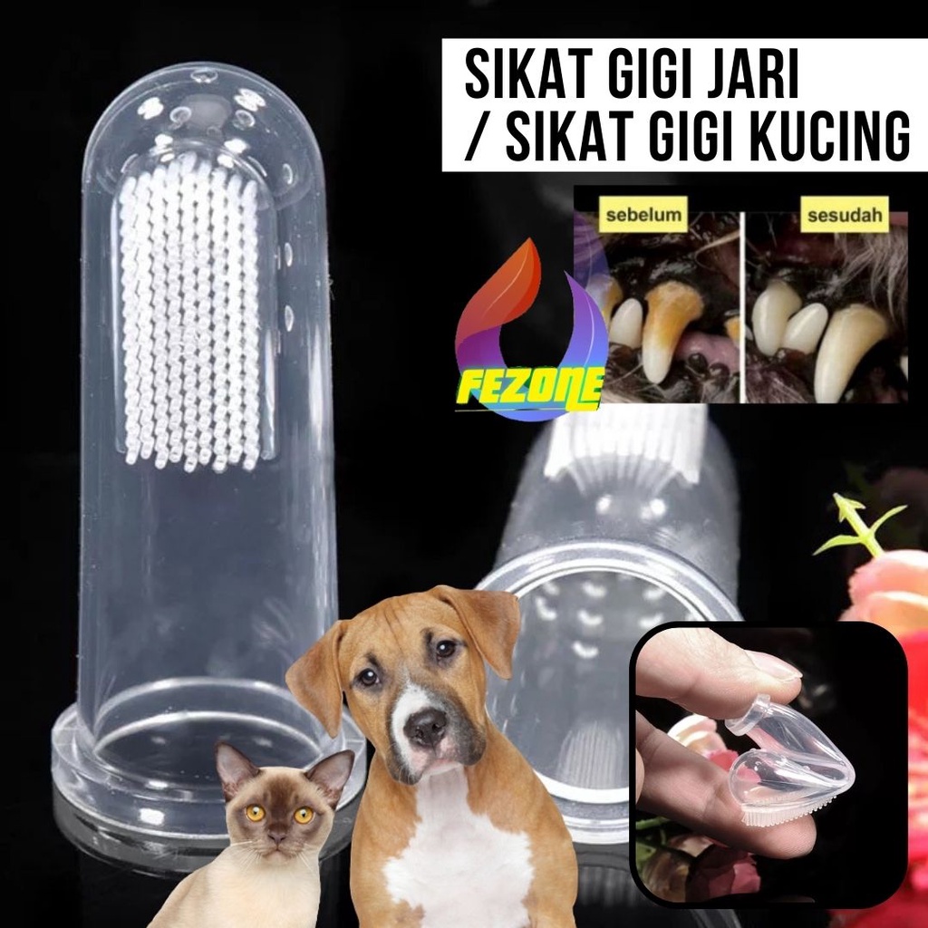 Sikat Gigi JARI / SIKAT GIGI Kucing / SIKAT GIGI Anjing / Sikat Gigi Hewan / Odol Kucing FEZONE