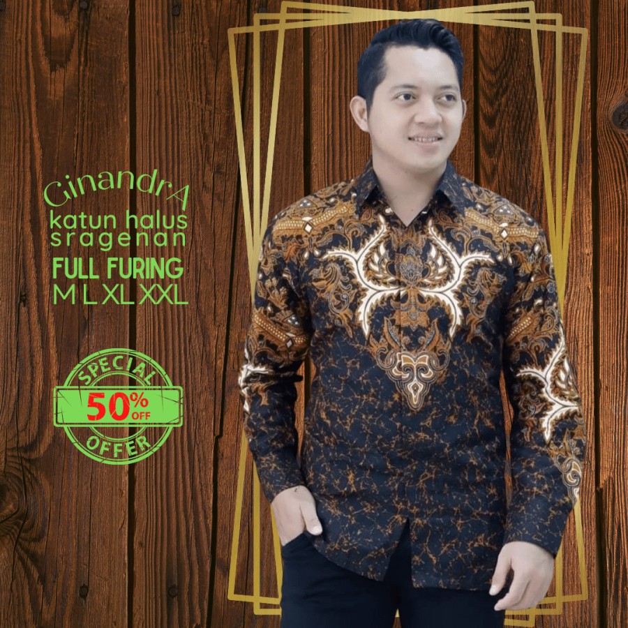 GINANDRA Kemeja Batik Pria Solo Lengan Panjang FULL FURING ATASAN MODERN PREMIUM JAYASURA PRASTOWO AJIBHANU PRASTOWO WAHYU TUMURUN AFANDI MERAK PUTIH PROBOSETO  GINANDRA KANGEN KAMULYAN NAGA BULAN NISWARA PEKSI JAYA KSATRIA PARAMARTA BATIK SOLO AMANAH