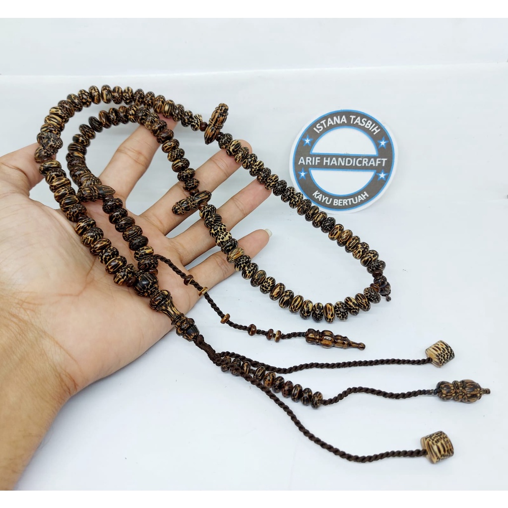 tasbih kayu liwung hitam pipi model tijani