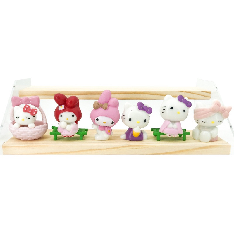 6pcs / Lot Boneka Hello Kitty Mini Bahan Resin Untuk Dekorasi Kue