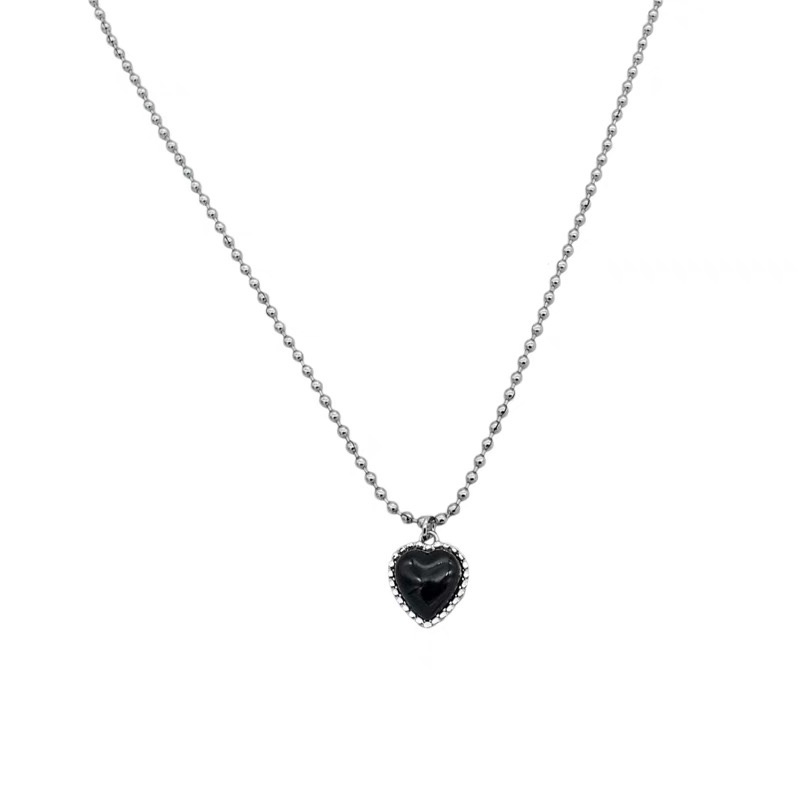 Black Love Necklace  Accessories Trendy Luxury Temperament Clavicle Chain Simple