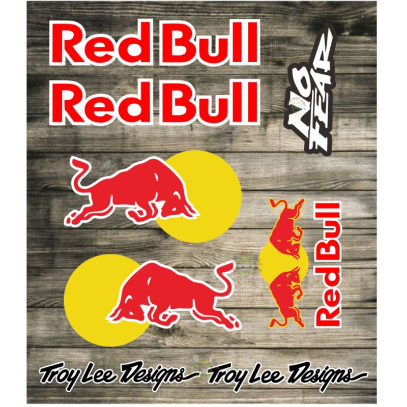 Sticker helmt motocros stiker helm cakil satu set cutting sticker 1redbull