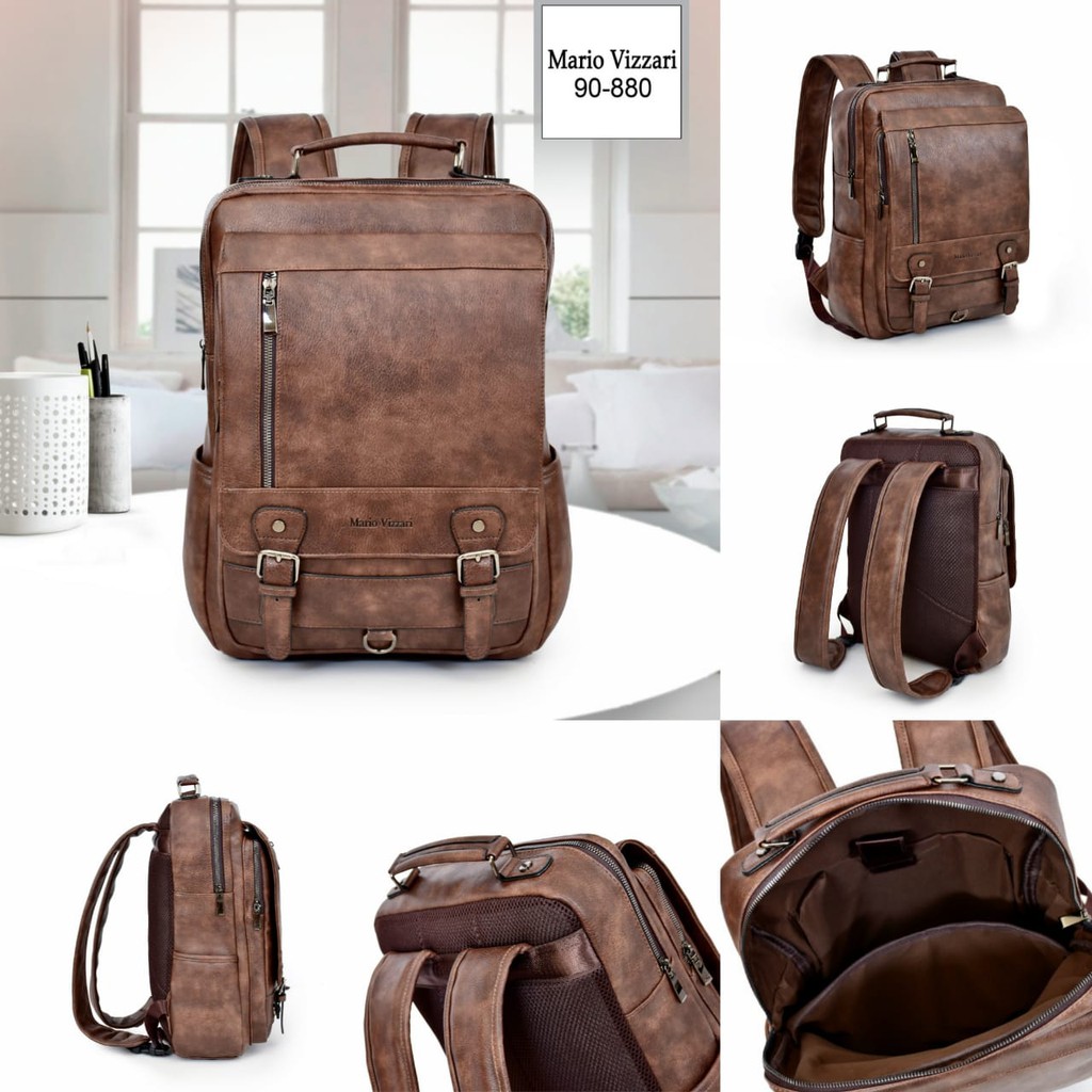 Tas Ransel Pria Kulit Mario Vizzari Cobalt (90-880) - Laptop