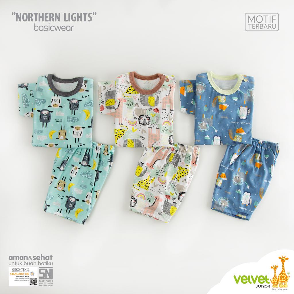 BAJU OBLONG ANAK - Velvet motif Northern / Radiant Oblong Pendek + Celana Pendek S/M/L