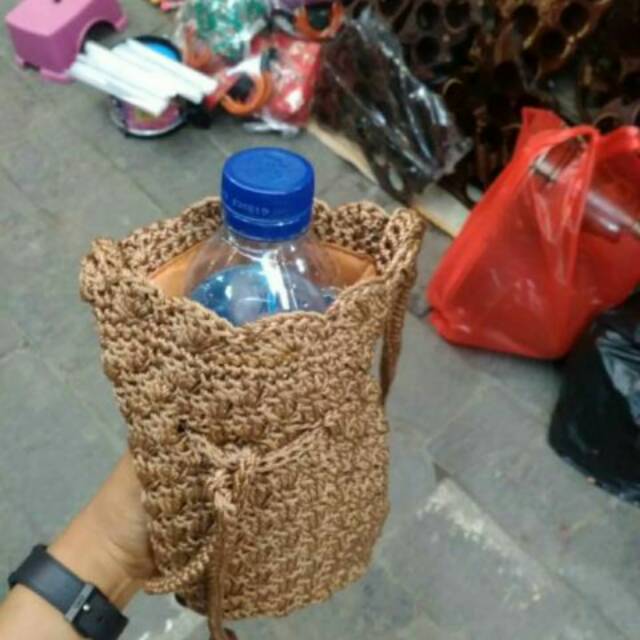 TAS RAJUT BOTOL - BAHAN RAJUT - SOVENIR UNIK KHAS JOGJA