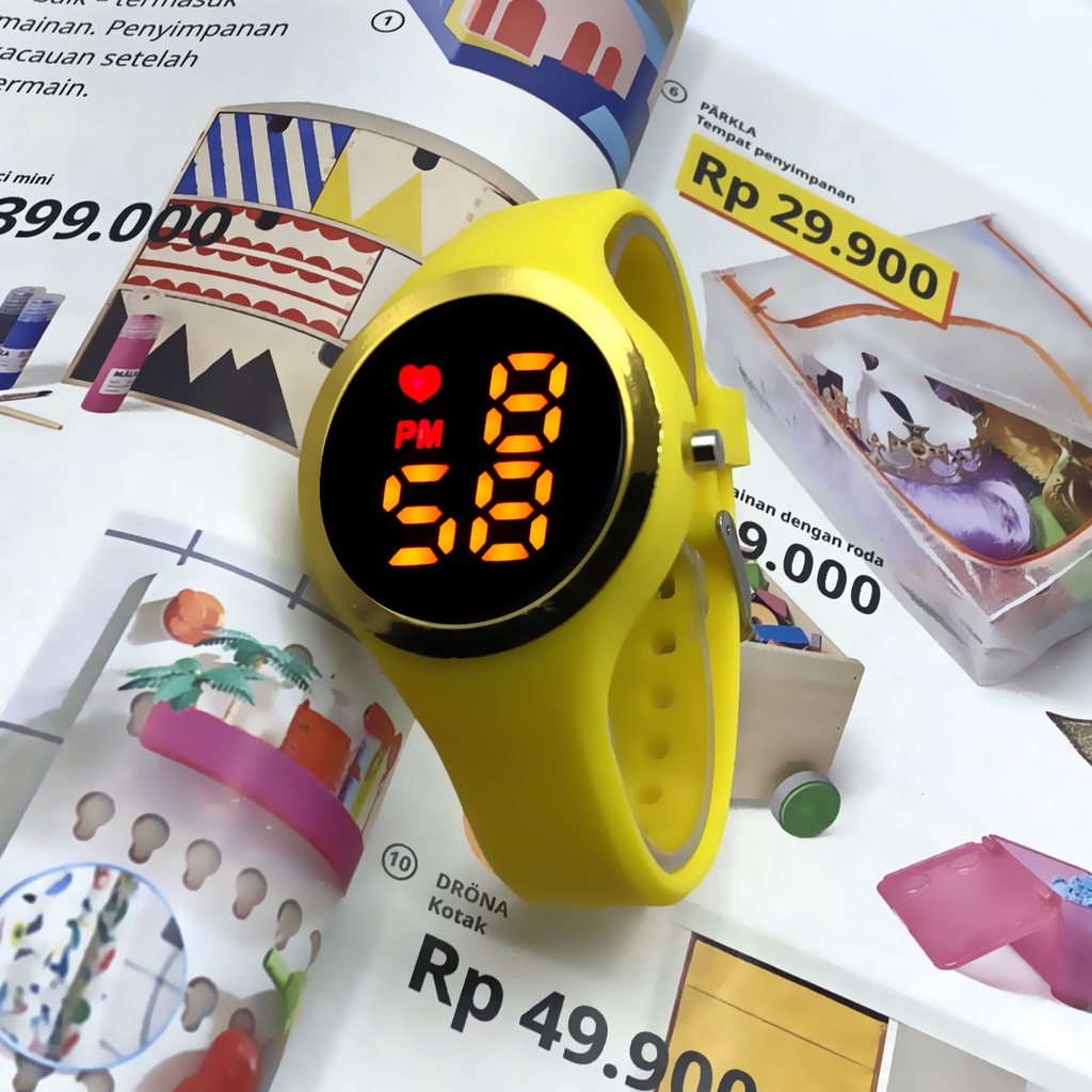 Detail produk dari Infinitytime Jam Tangan LED Watch Y1 Cewek Cowok Strap Rubber Digital