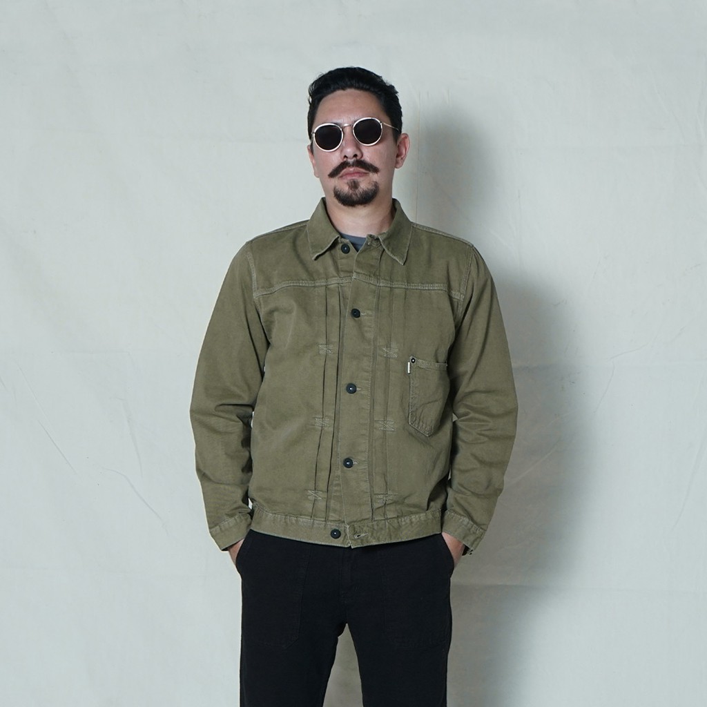  Jimmy  and Martin  Type I Trucker Jacket  Khaki Dyed 2591 