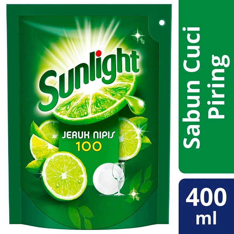 SUNLIGHT SABUN CUCI PIRING 400 ML ISI ULANG REFILL JERUK NIPIS CAIRAN PENCUCI PIRING SUNLIGHT