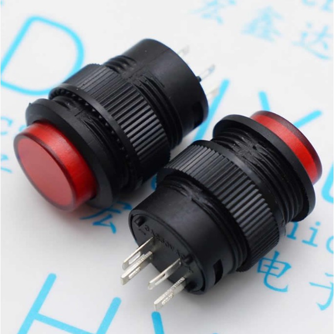 R16-503BD OFF-ON LED Light Temporary Push Button Switch non locking