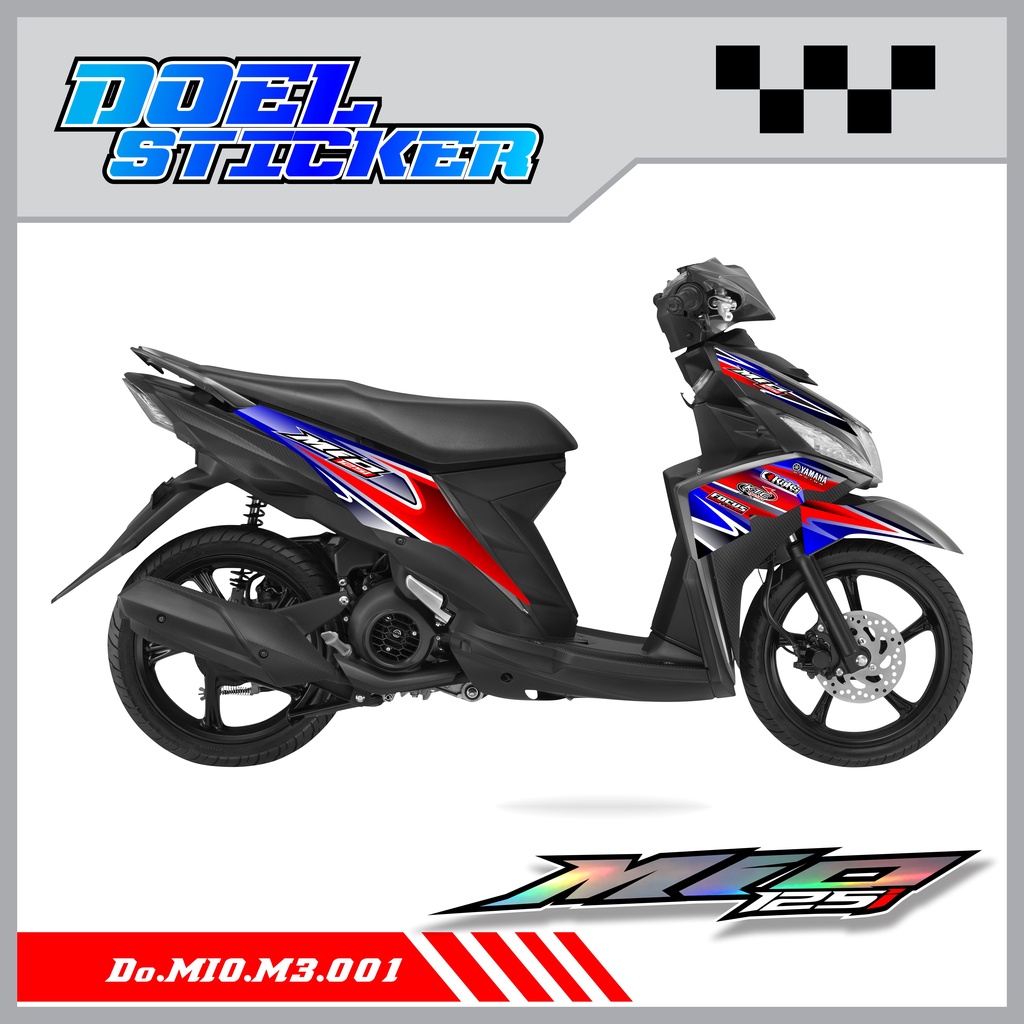 Sticker Striping Mio M3 , Mio Z , Mio 125 List Variasi Hologram pelangi,Crome Doel 001