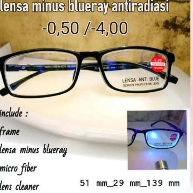 Kacamata Minus Anti Radiasi Original Blueray Komputer HP TV