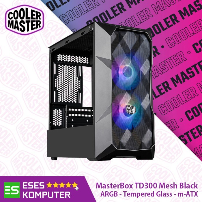 Case Cooler Master MasterBox TD300 Mesh Black - m-ATX - 2X ARGB Fans