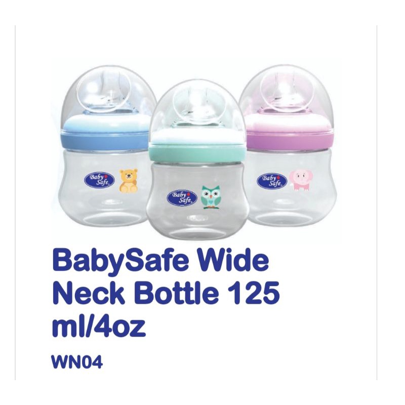 Baby Safe Wide Neck Botol susu 125ml 250ml, Babysafe bottle WN001 WN002 WN04 WN05 WN30 WN06 WN07 WN08