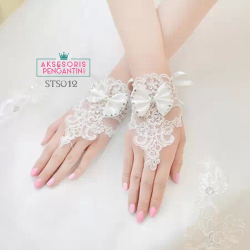 [READY SIAP KIRIM] SARUNG TANGAN LACE WEDDING GLOVES FINGERLESS AKSESORIS WANITA STS012