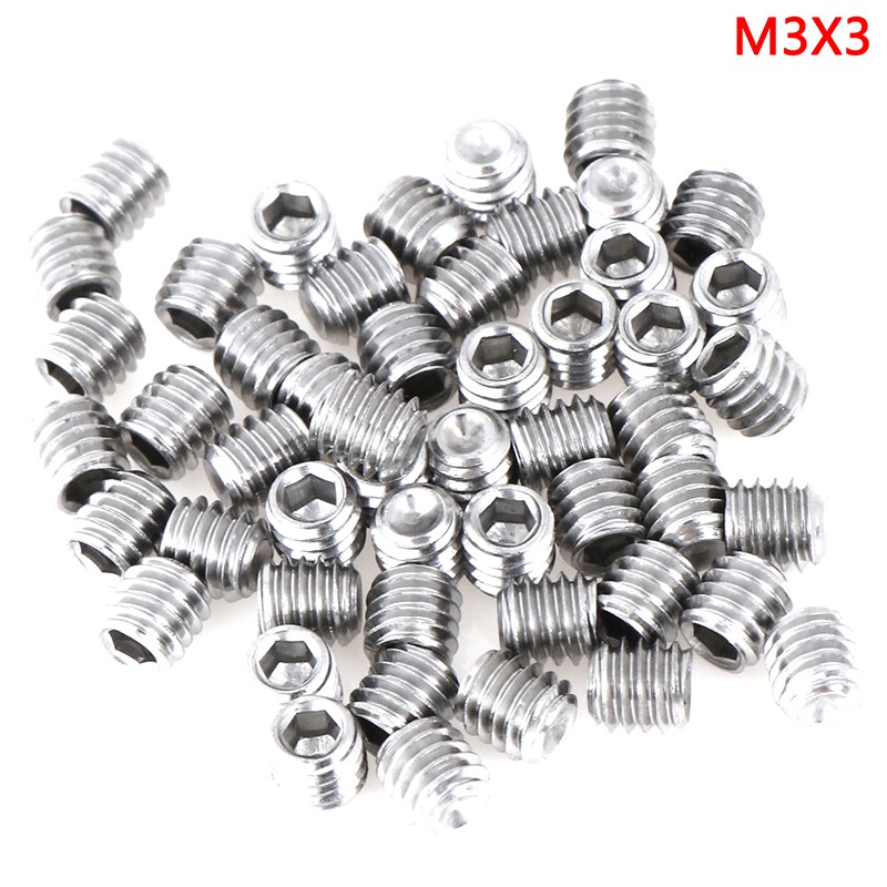 50Pcs Set Soket Sekrup Heksagonal Bahan Stainless Steel M3 M4 2-35mm