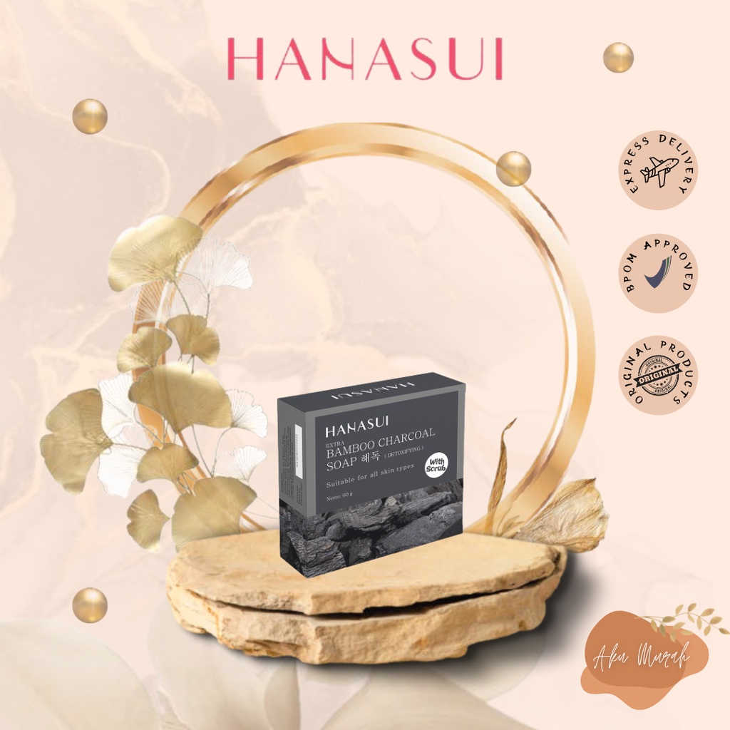 ✨ AKU MURAH ✨Hanasui Bamboo Charcoal Soap with scrub / 60gr