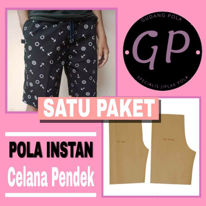 [✓COD] Satu Paket Celana Pendek Pria (6 SIZE) - Pola celana pendek kolor untuk pria dari Gudang Pola