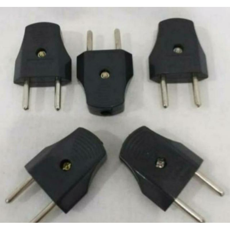 Steker Gepeng Dutron Steker Biasa Gepeng Dutron fiting Putih Hitam DV-SBA-01