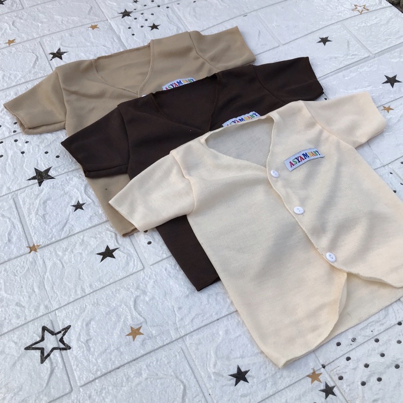 3 PCS Baju Bayi Seri Coklat Lengan Pendek Baju Bayi Newborn Baju Bayi Baru Lahir DNW BABY-B Coklat Pendek