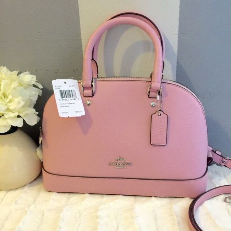 Coach Mini Sierra Satchel In Signature Leather -Pink  (27591)