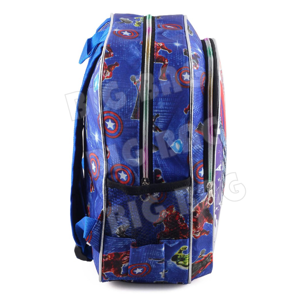 PTS - Tas Anak Laki Sequin CAPTAIN AMERICA - EXTRA - THE FIRST POWER - UKURAN SD - RANSEL LED School Bag