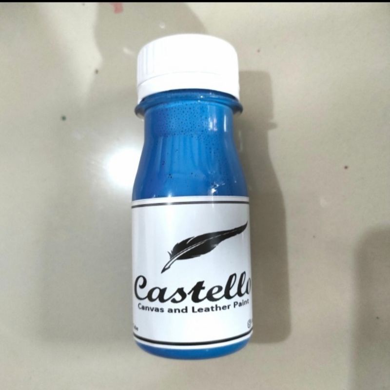 Castello Paint ROYAL BLUE cat sepatu tas kulit kanvas