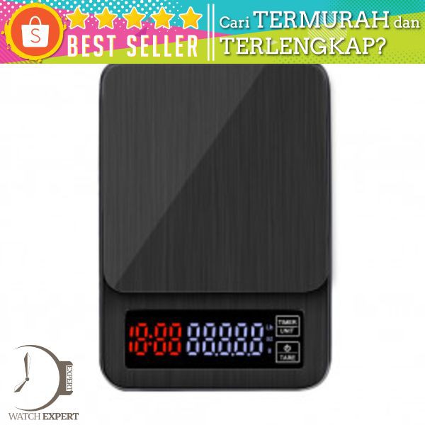 Taffware Digipounds Timbangan Dapur Mini Digital Coffee Scale LCD 10000g 0.1g - TSC10 - Black