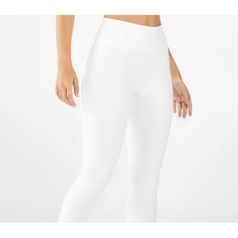 Elfashion Premium Legging 7per8 Polos Import Tebal | Legging Pendek Polos 7/8 | Legging 7/8 Jumbo-White 7/8