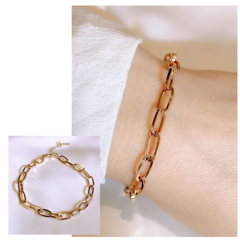 Cod Gelang tangan wanita titanium rantai simple anti karatan import / gelang cewek simple