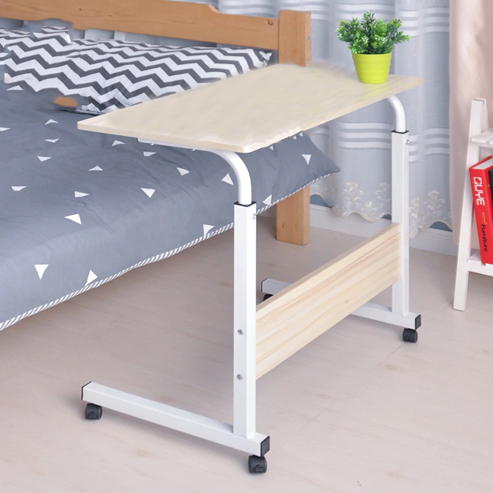 Meja Laptop Kasur / Meja Samping Tempat Tidur / Meja Roda Portable Stand Aluminium TaffHOME Meja Lap