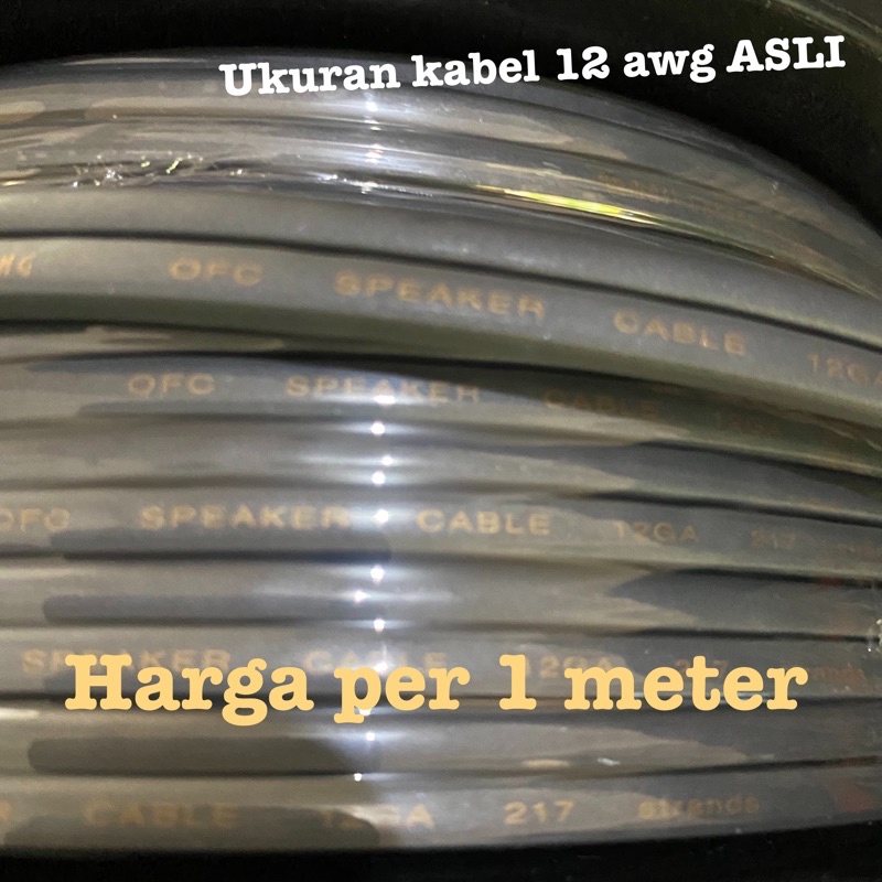 kabel speaker / subwoofer 12 awg Pure Signal , Mass engineer tembaga murni Ofc Per 1 Meter