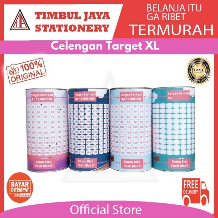 CELENGAN- CELENGAN KALENG TABUNG EXTRA BESAR - REFILL, BUKA TUTUP -CELENGAN.