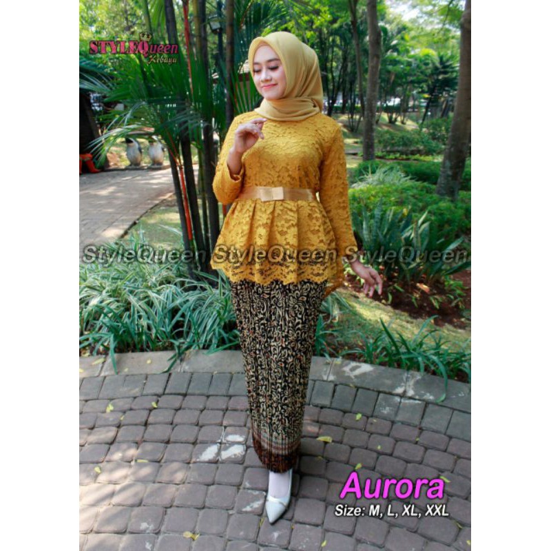 COUPLE KEBAYA AURORA GOLD KAMBOJA-Setelan kebaya
