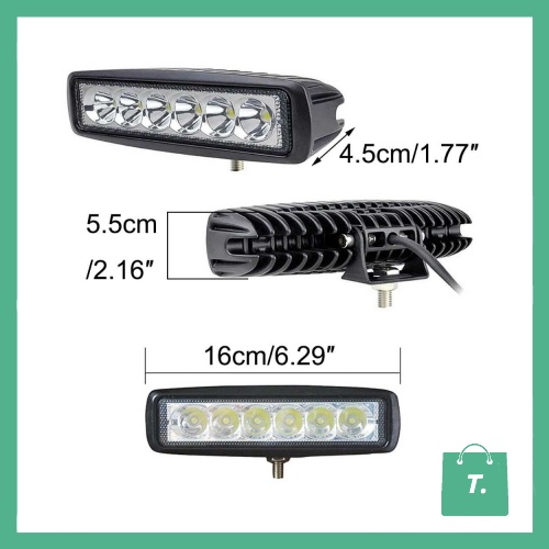 Lampu LED Light Bar Spot Light Mobil Offroad 1260 Lumens 16cm