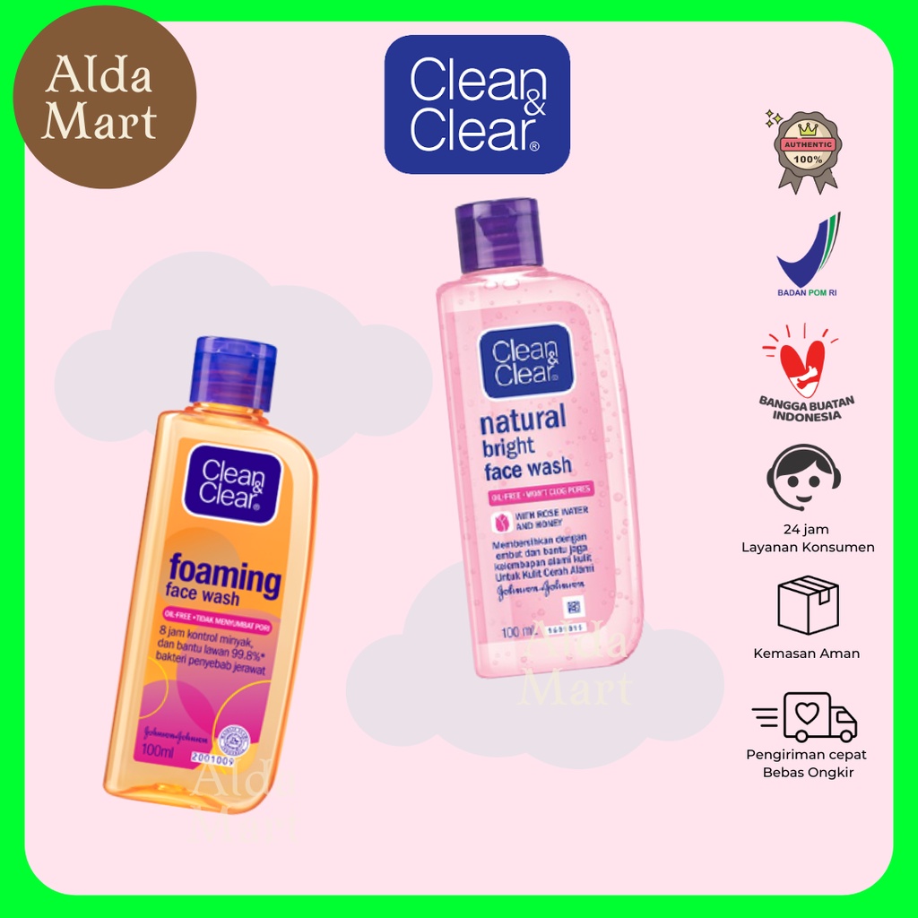 ✿ALDA MART ✿ Clean &amp; Clear Face Foaming Wash | Natural Bright 100ml