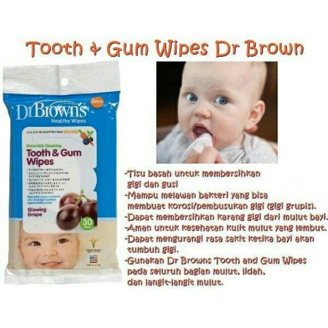 dr brown's tooth and gum wipes